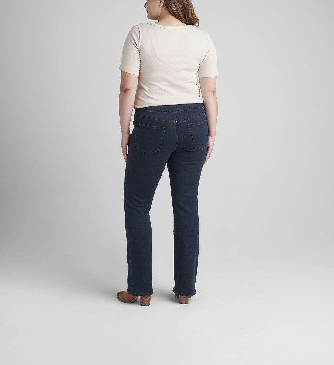 Paley Mid Rise Bootcut Pull-On Jeans Plus Size Back
