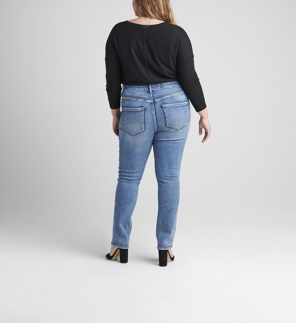 Valentina High Rise Straight Leg Pull-On Jeans Plus Size, , hi-res image number 1