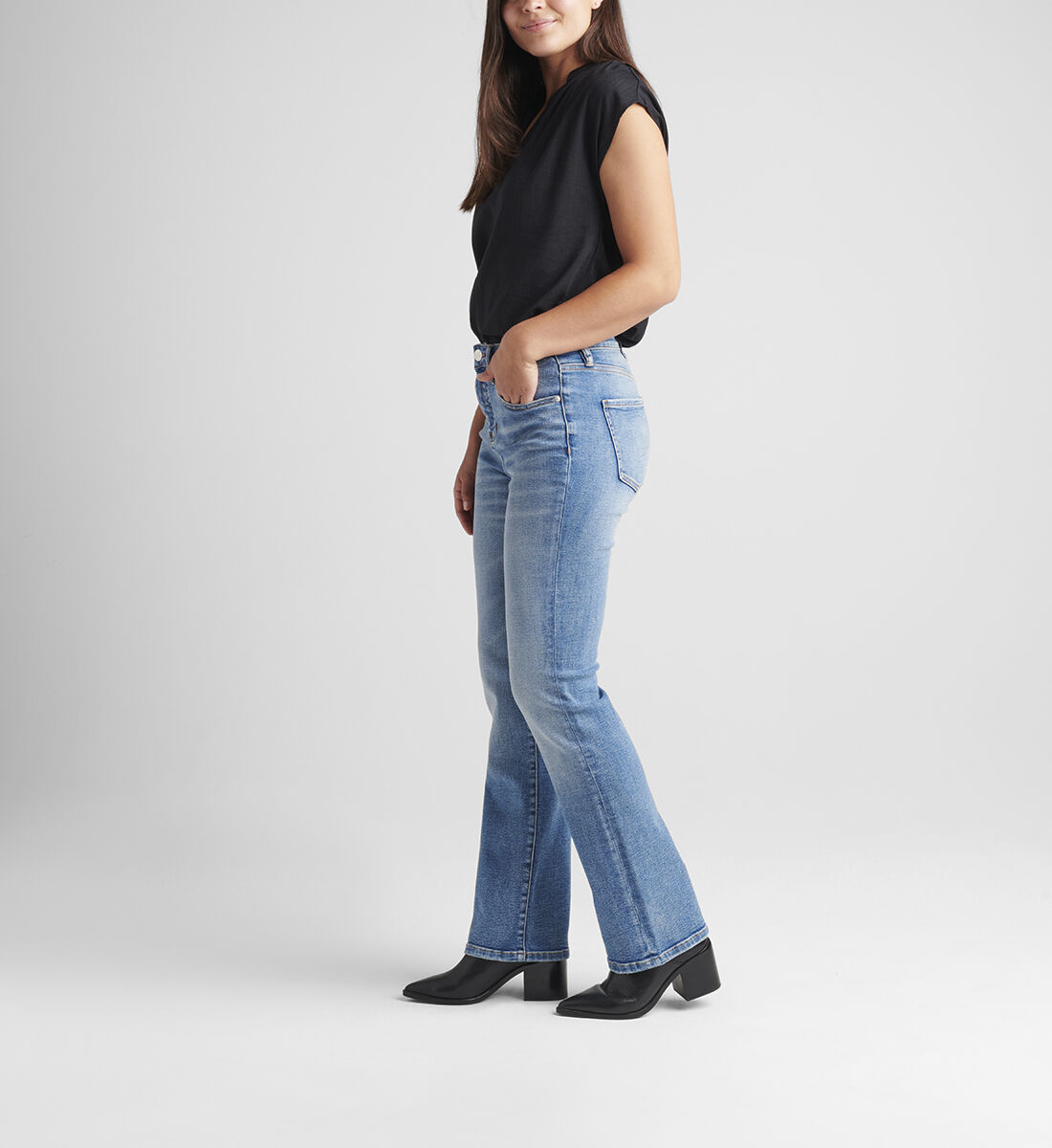 Phoebe High Rise Bootcut Jeans Side