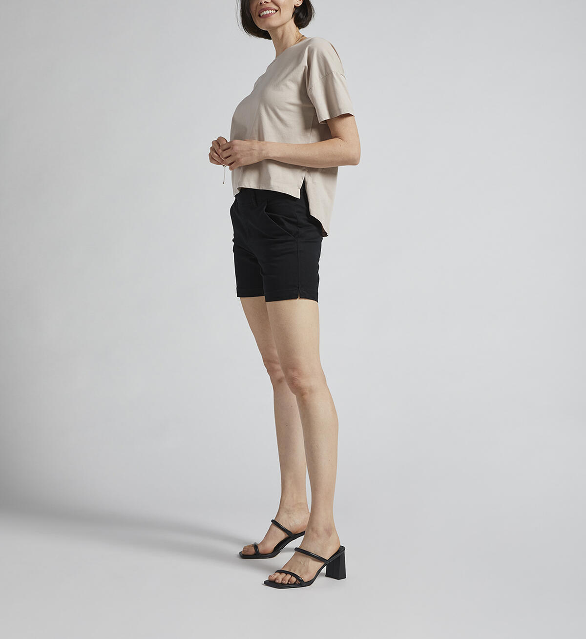 Maddie Mid Rise 5-inch Pull-On Short, Black, hi-res image number 2
