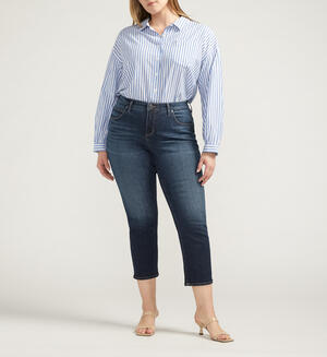 Ruby Mid Rise Straight Cropped Jeans Plus SIze
