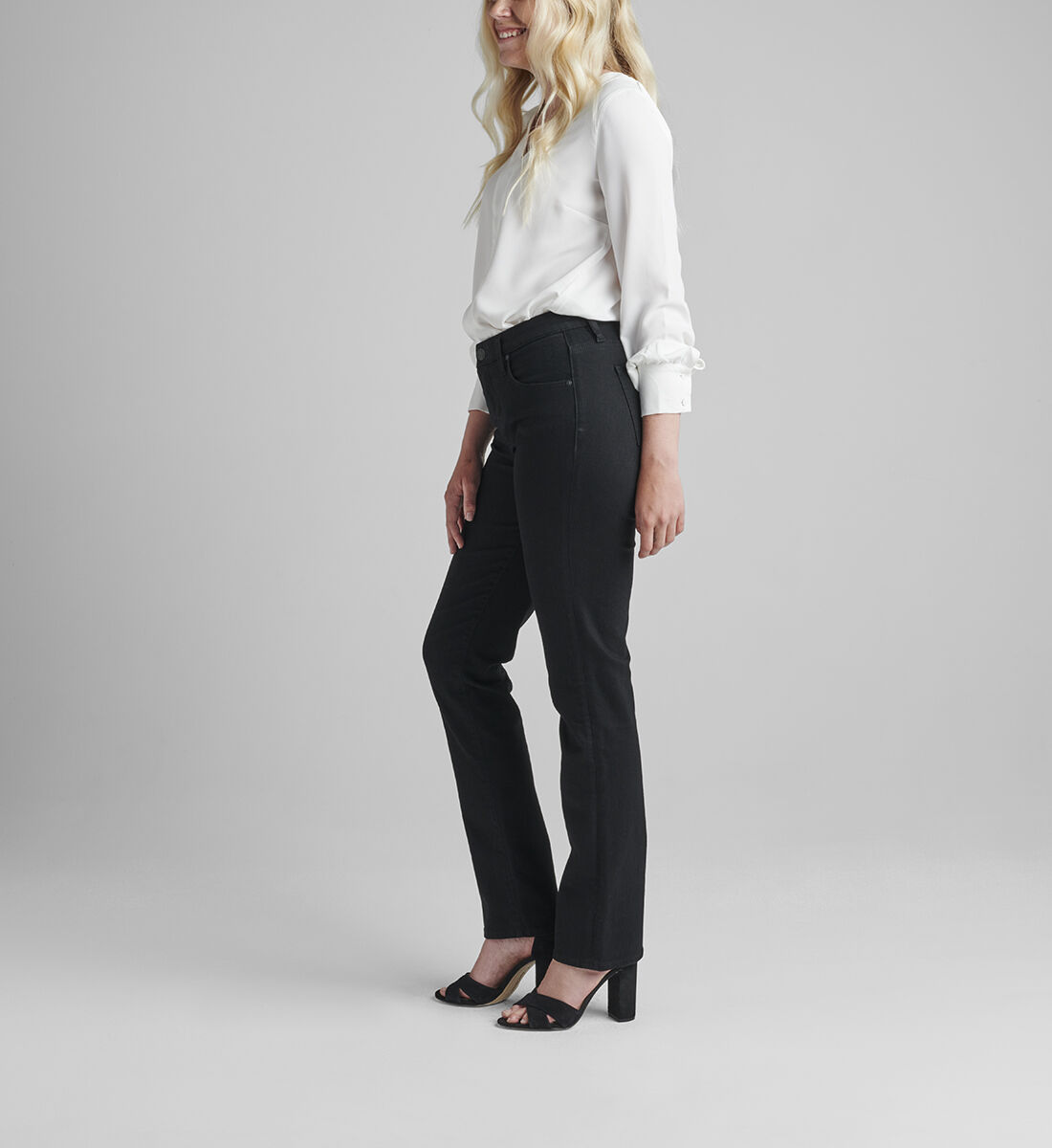 Ruby Mid Rise Straight Leg Jeans Side
