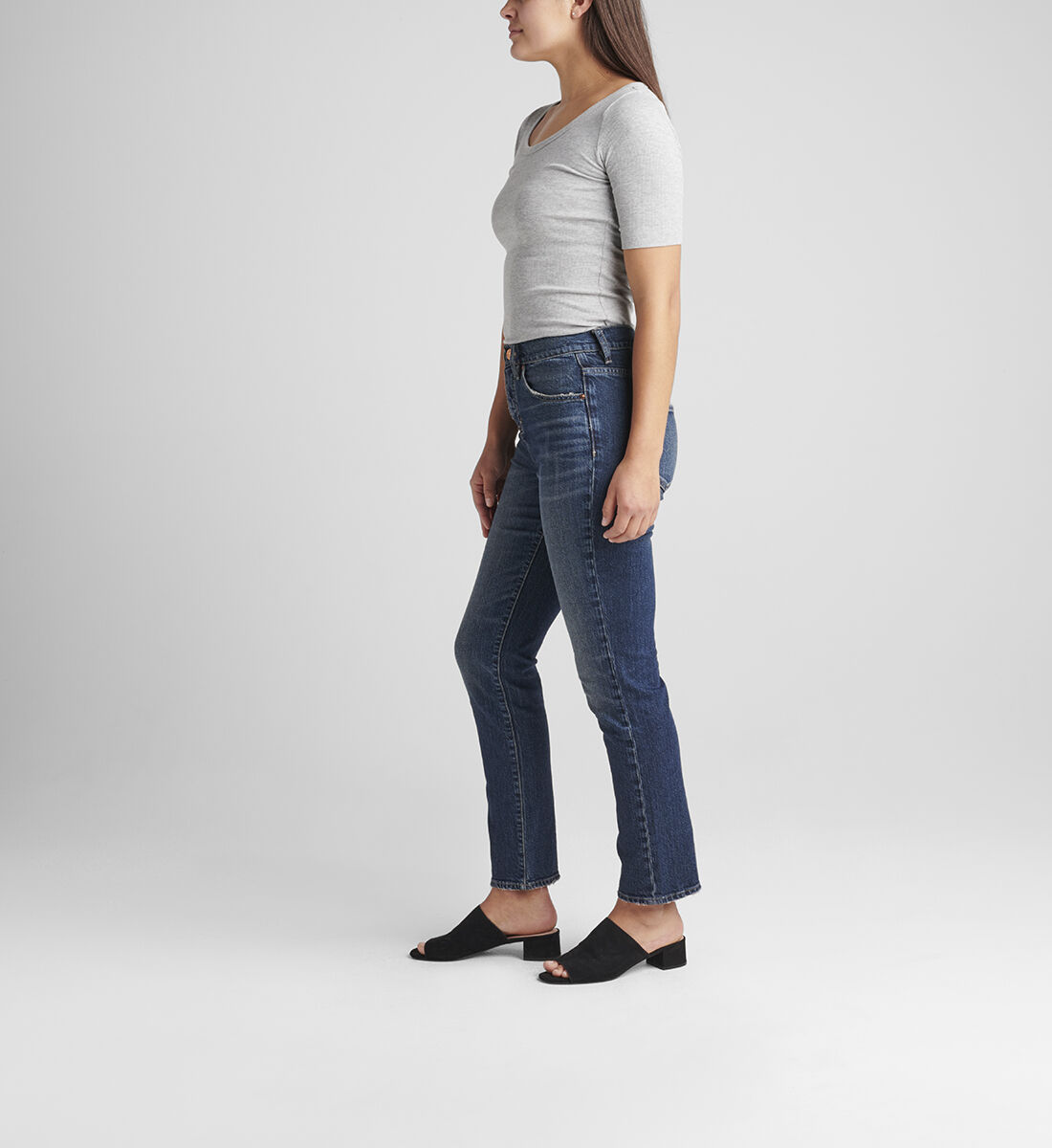 Stella High Rise 30-Inch Straight Leg Jeans Side