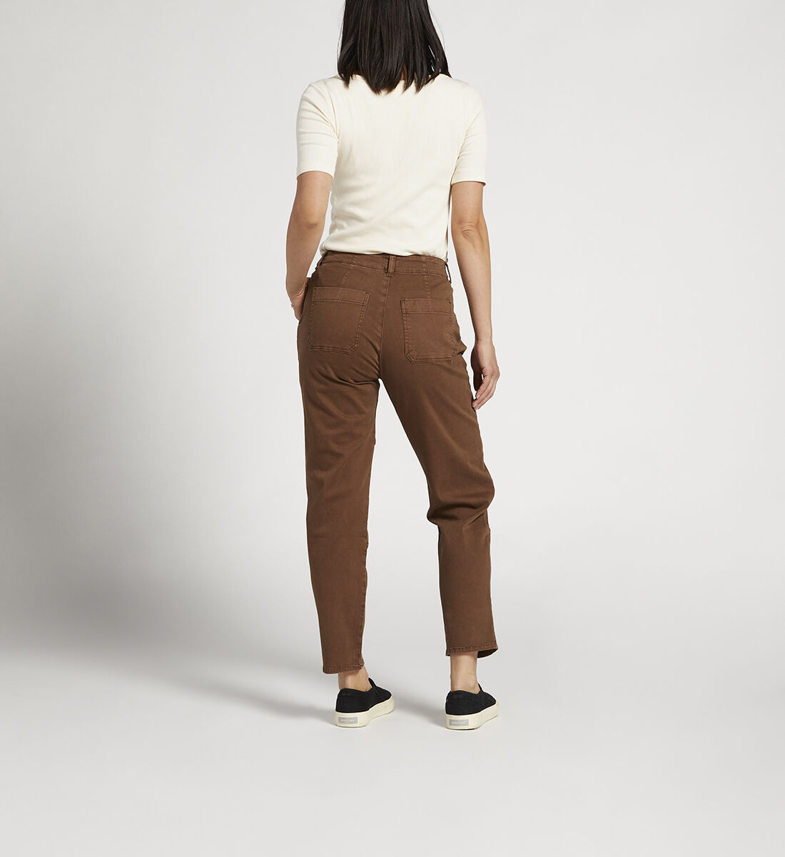 Utility High Rise Tapered Ankle Pants,Brown Back