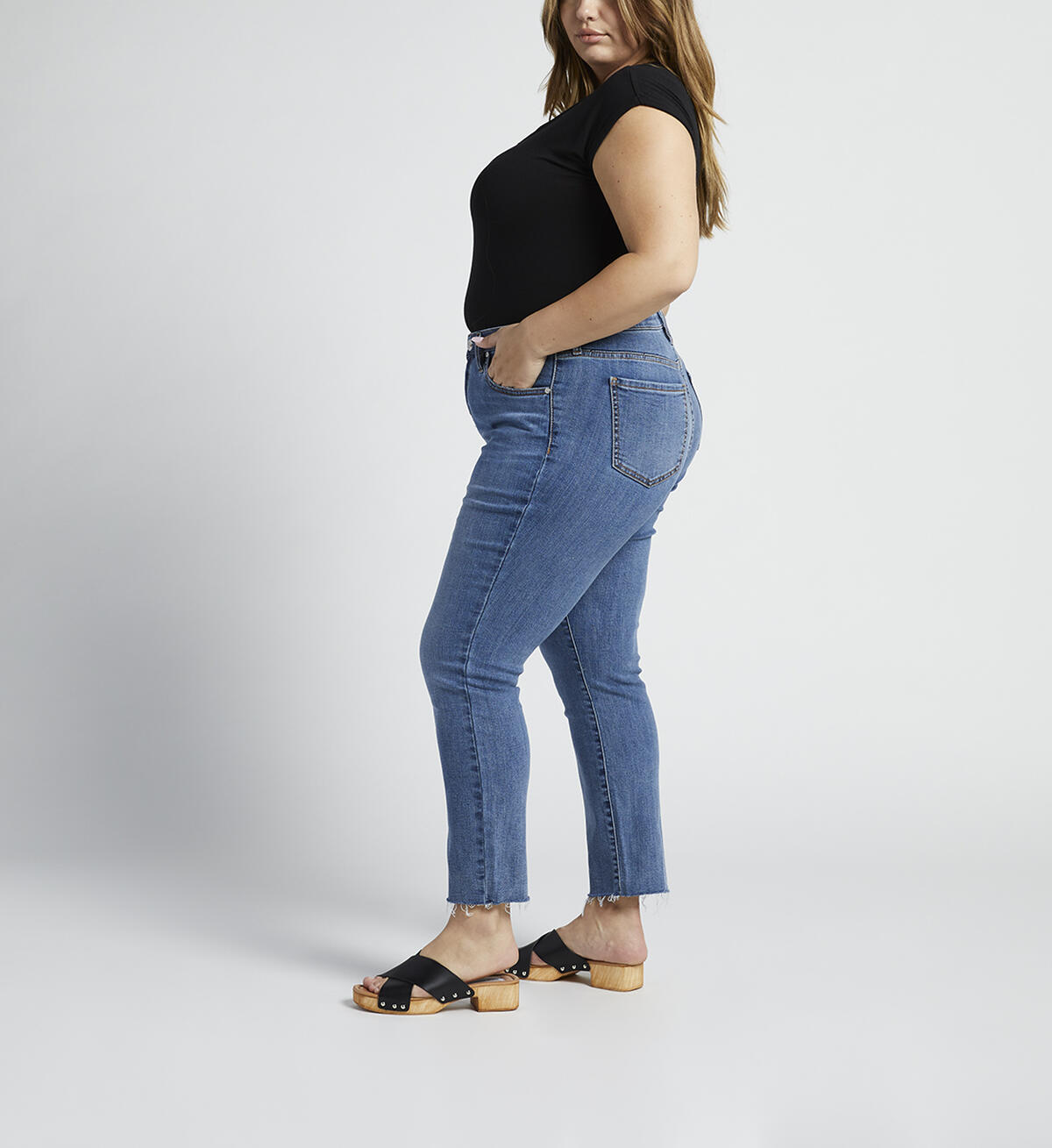Ruby Mid Rise Straight Crop Jeans Plus Size, , hi-res image number 2