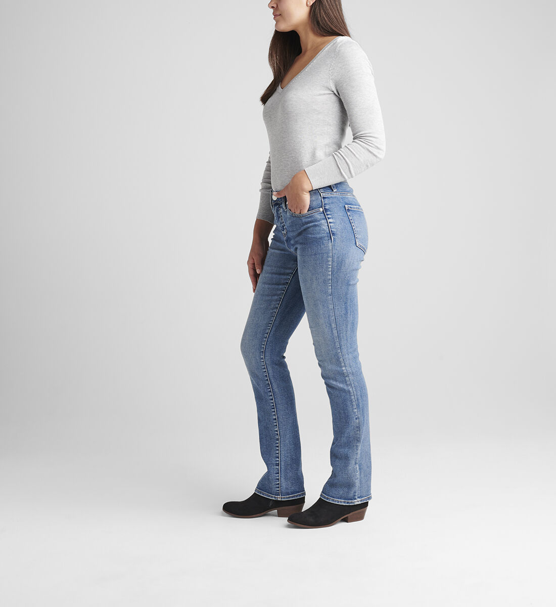 Eloise Mid Rise Bootcut Jeans Side