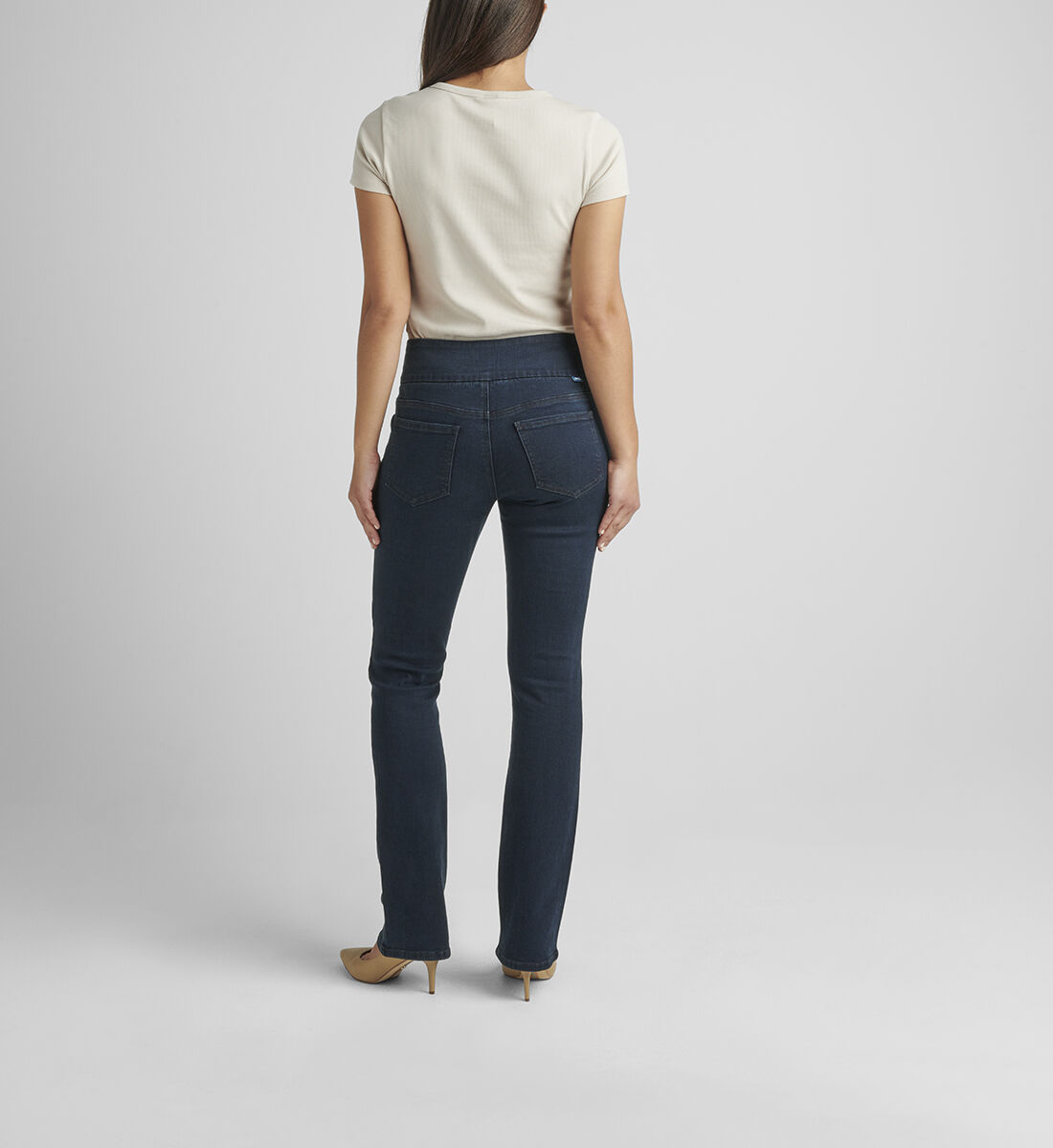 Paley Mid Rise Bootcut Pull-On Jeans Petite Back
