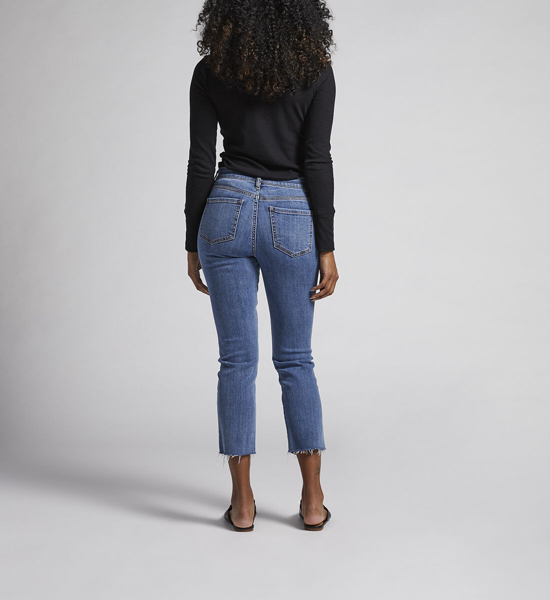 Ruby Mid Rise Straight Crop Jeans Back
