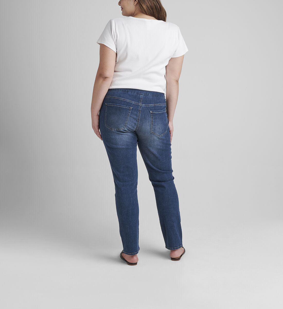 Nora Mid Rise Skinny Pull-On Jeans Plus Size Back