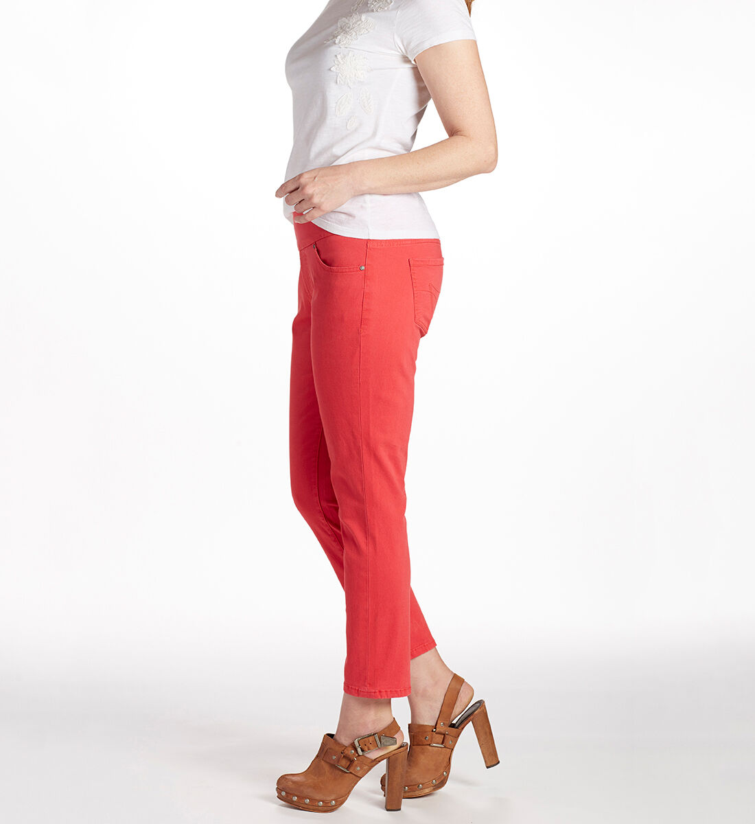 Amelia Mid Rise Slim Ankle Jeans,Hibiscus Side