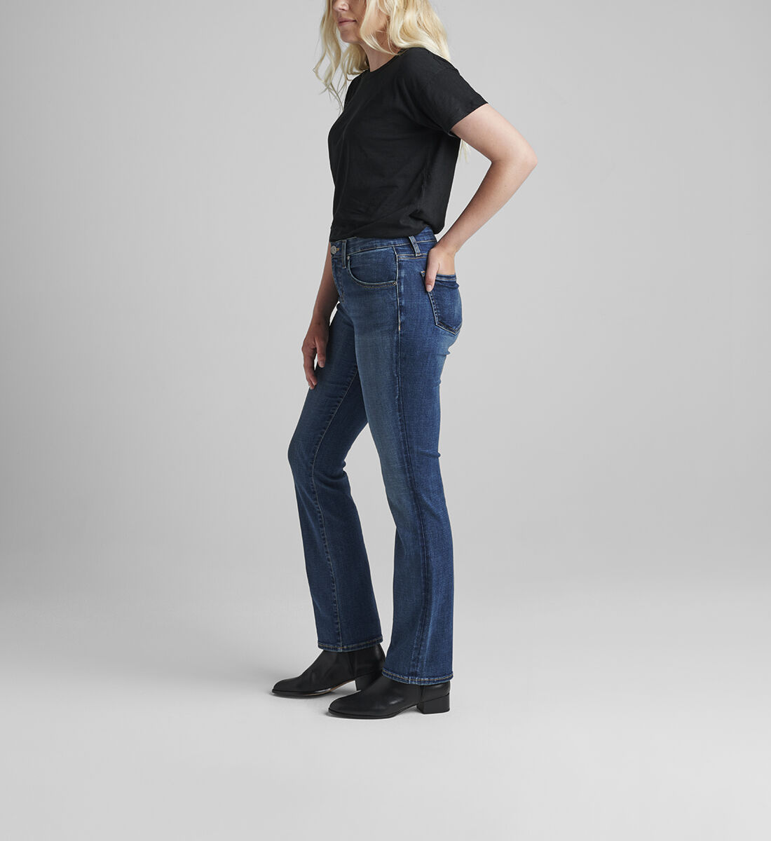 Eloise Mid Rise Bootcut Jeans Petite Side