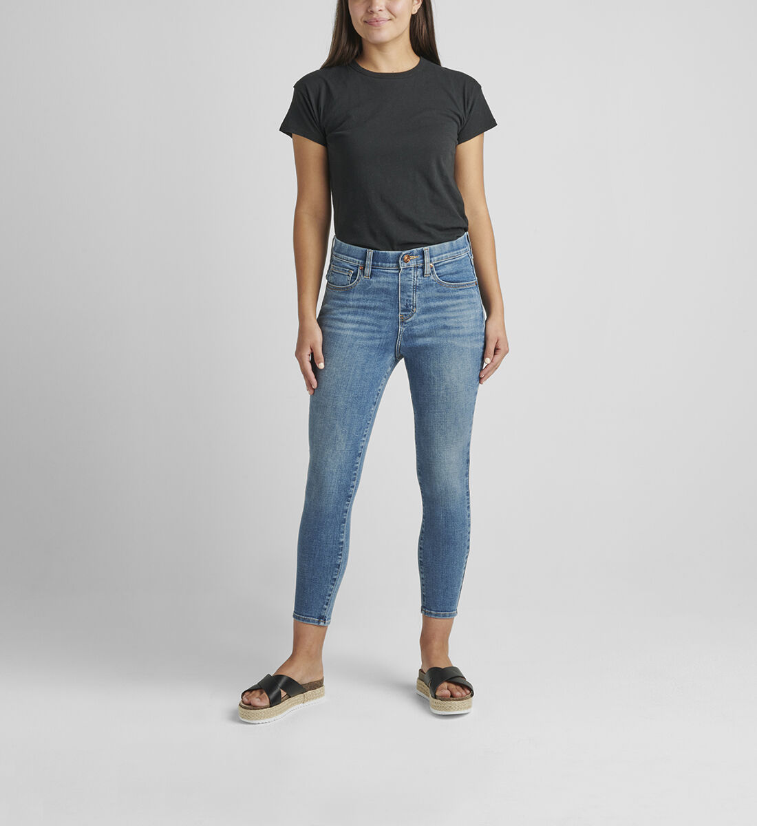 Valentina High Rise Skinny Crop Pull-On Jeans Petite Front