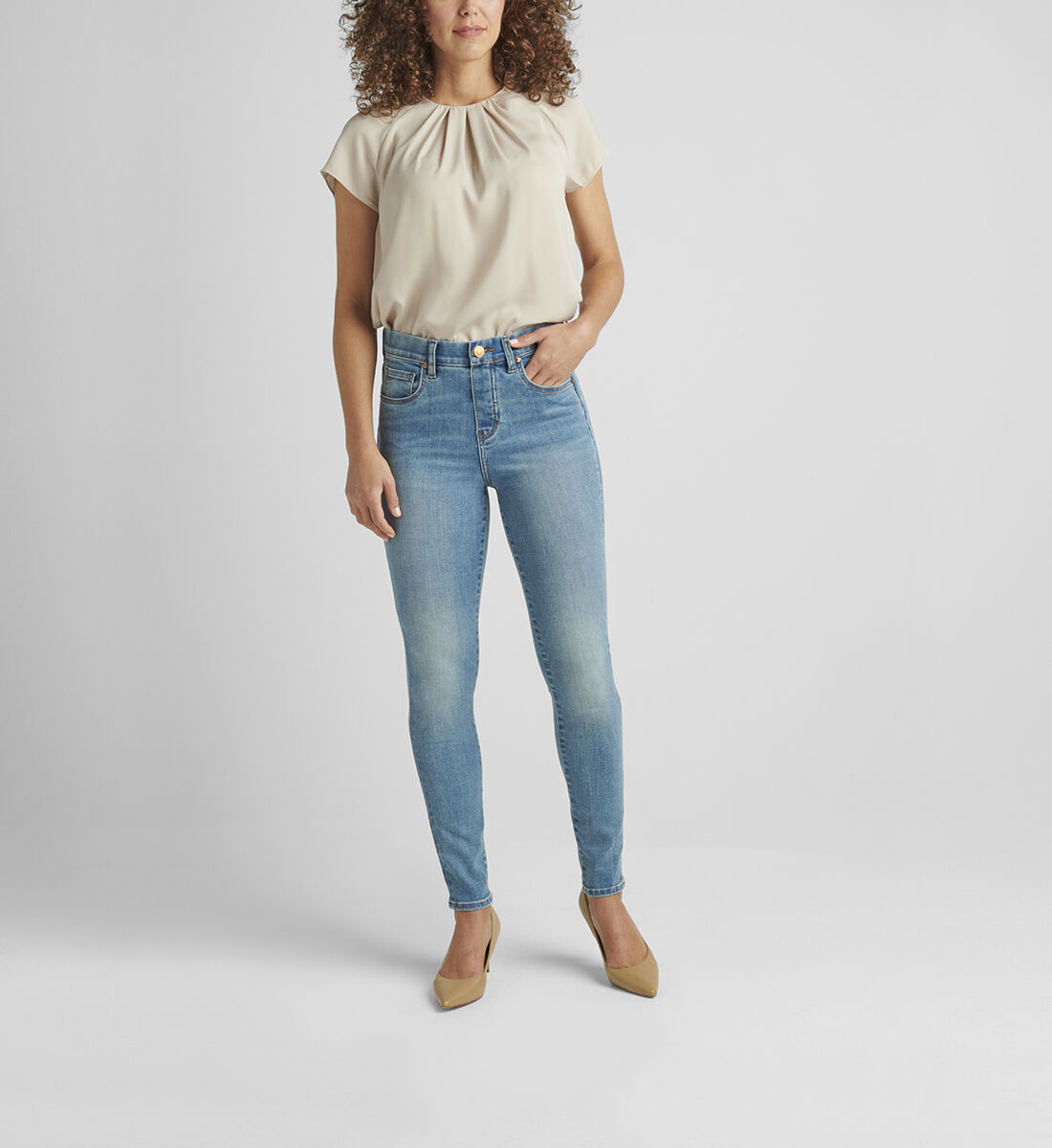 Valentina High Rise Skinny Pull-On Jeans Front