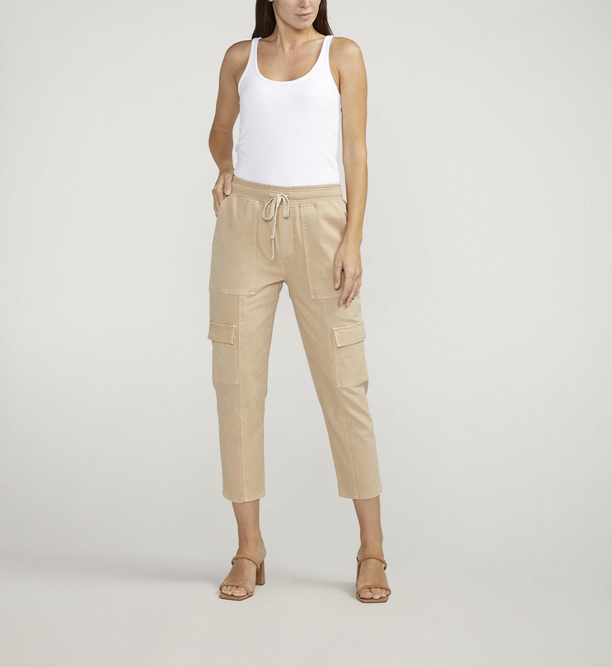 Textured Cargo Cropped Pants, , hi-res image number 0