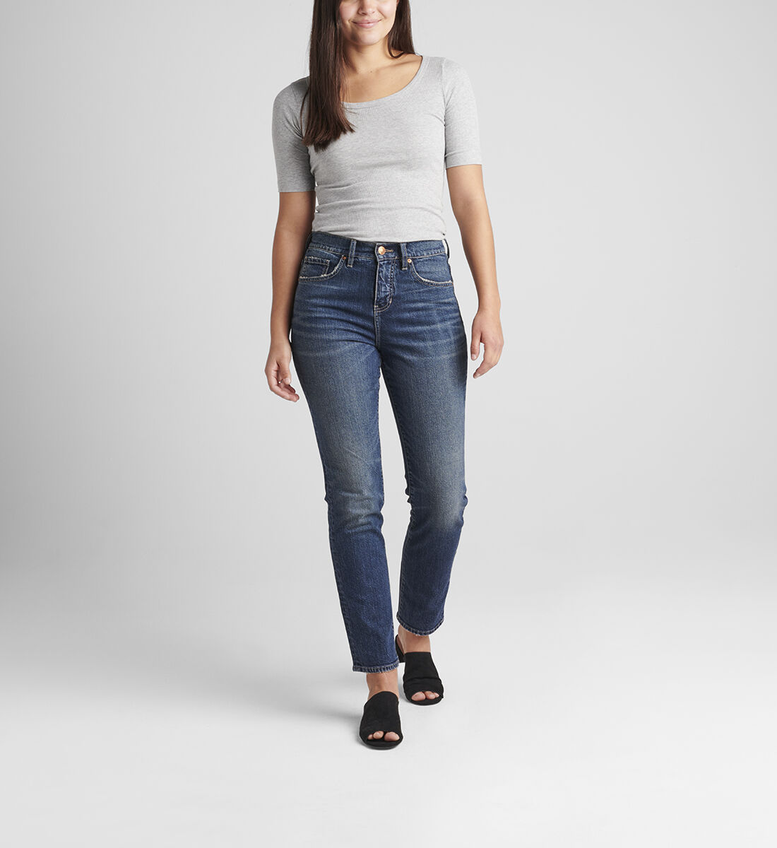 Stella High Rise 30-Inch Straight Leg Jeans Front
