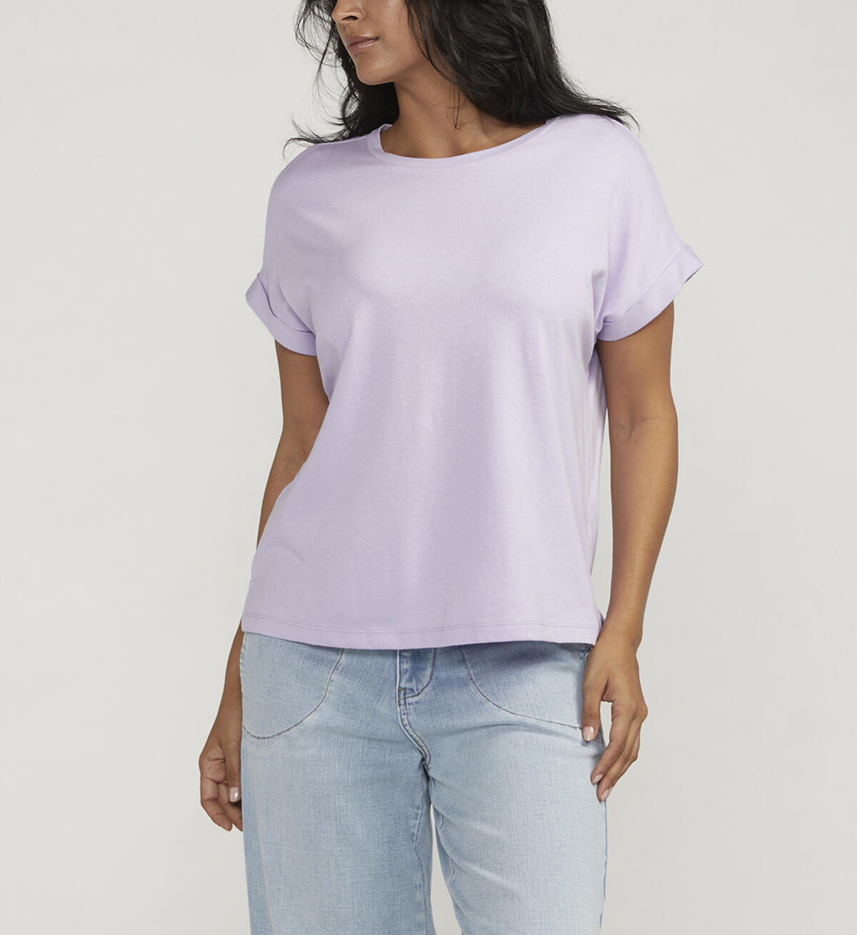 Drapey Luxe Tee, Lavender, hi-res image number 0
