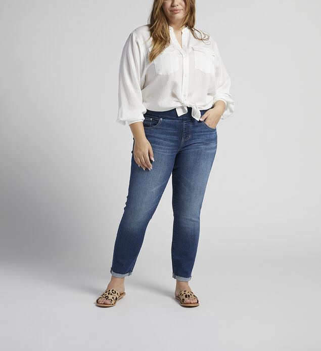 Amelia Mid Rise Slim Ankle Pull-On Jeans Plus Size