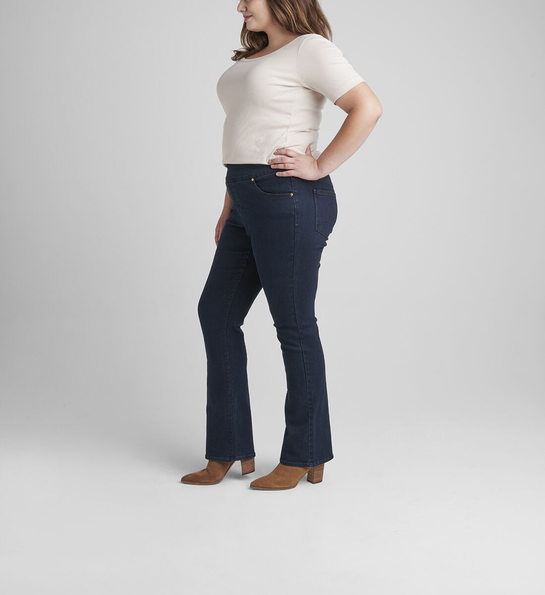 Paley Mid Rise Bootcut Pull-On Jeans Plus Size Side