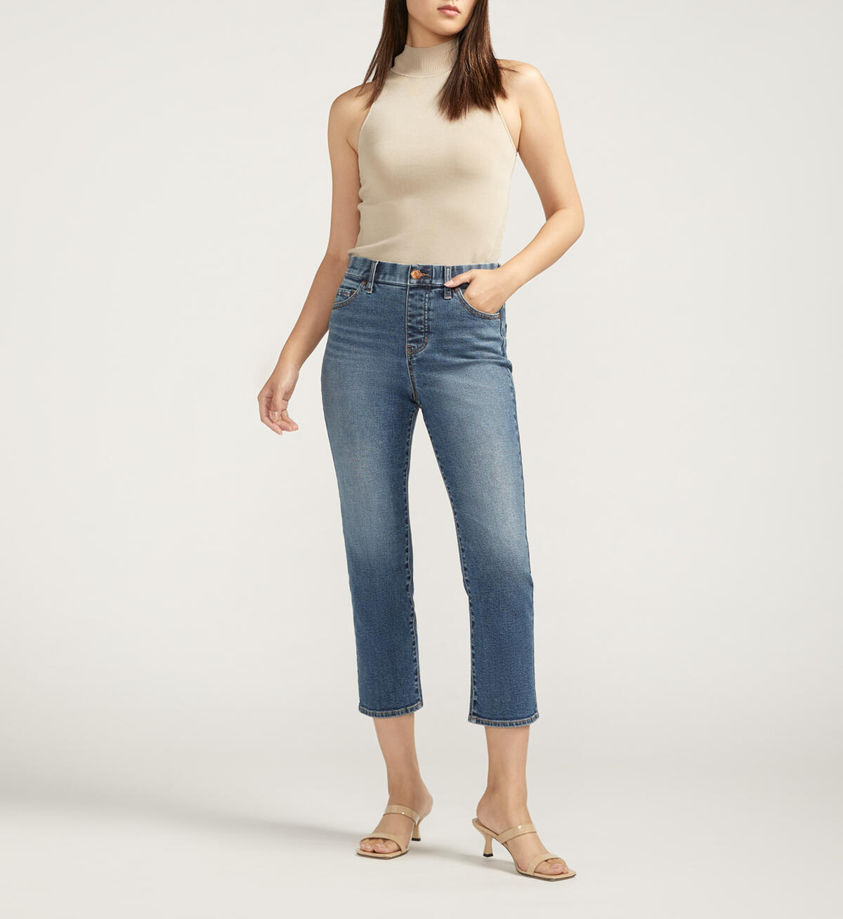 Valentina High Rise Straight Leg Cropped Jeans, , hi-res image number 0