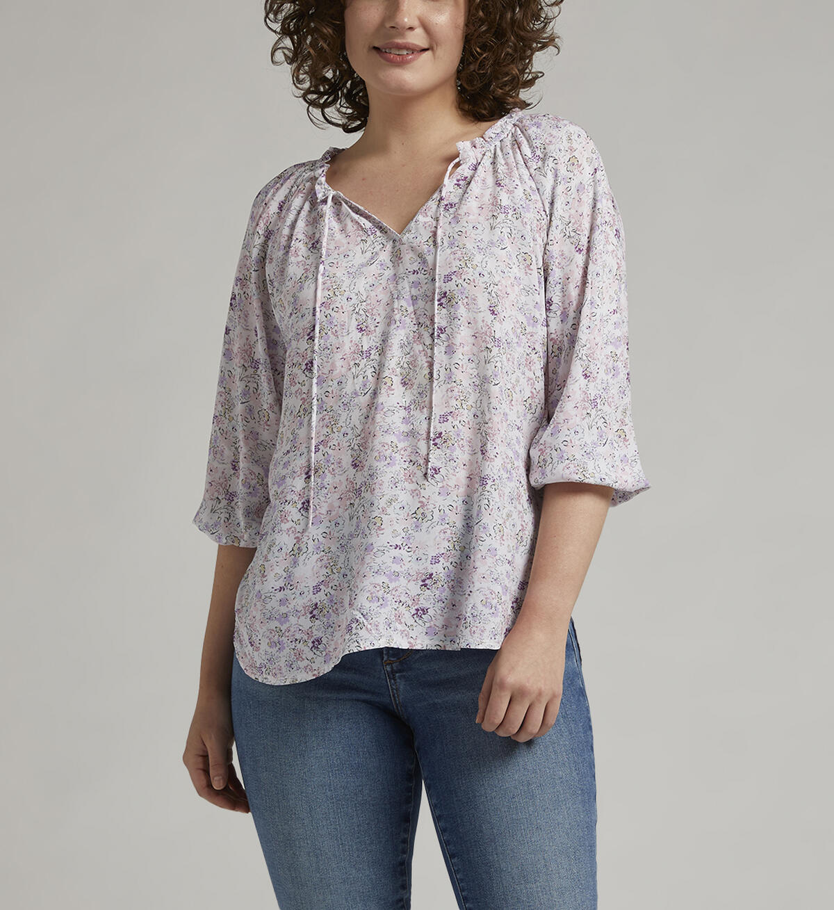 Ruffle Tie Neck Blouse, , hi-res image number 0