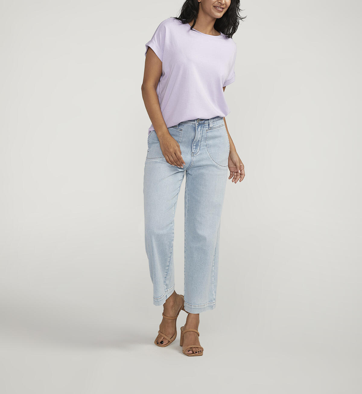 Drapey Luxe Tee, Lavender, hi-res image number 2