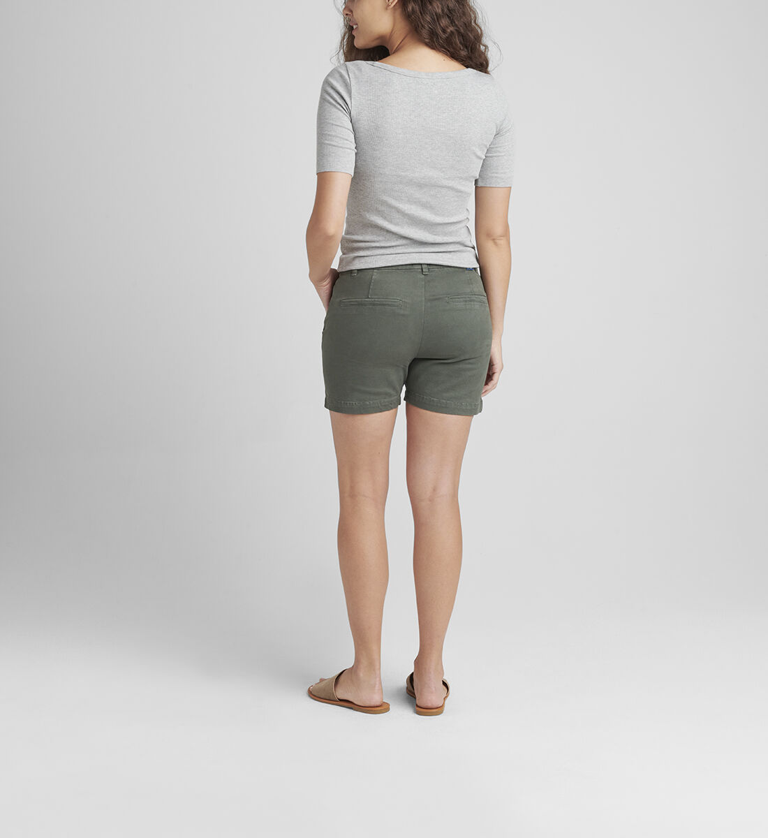 Maddie Mid Rise 5-inch Pull-On Short,Olive Back