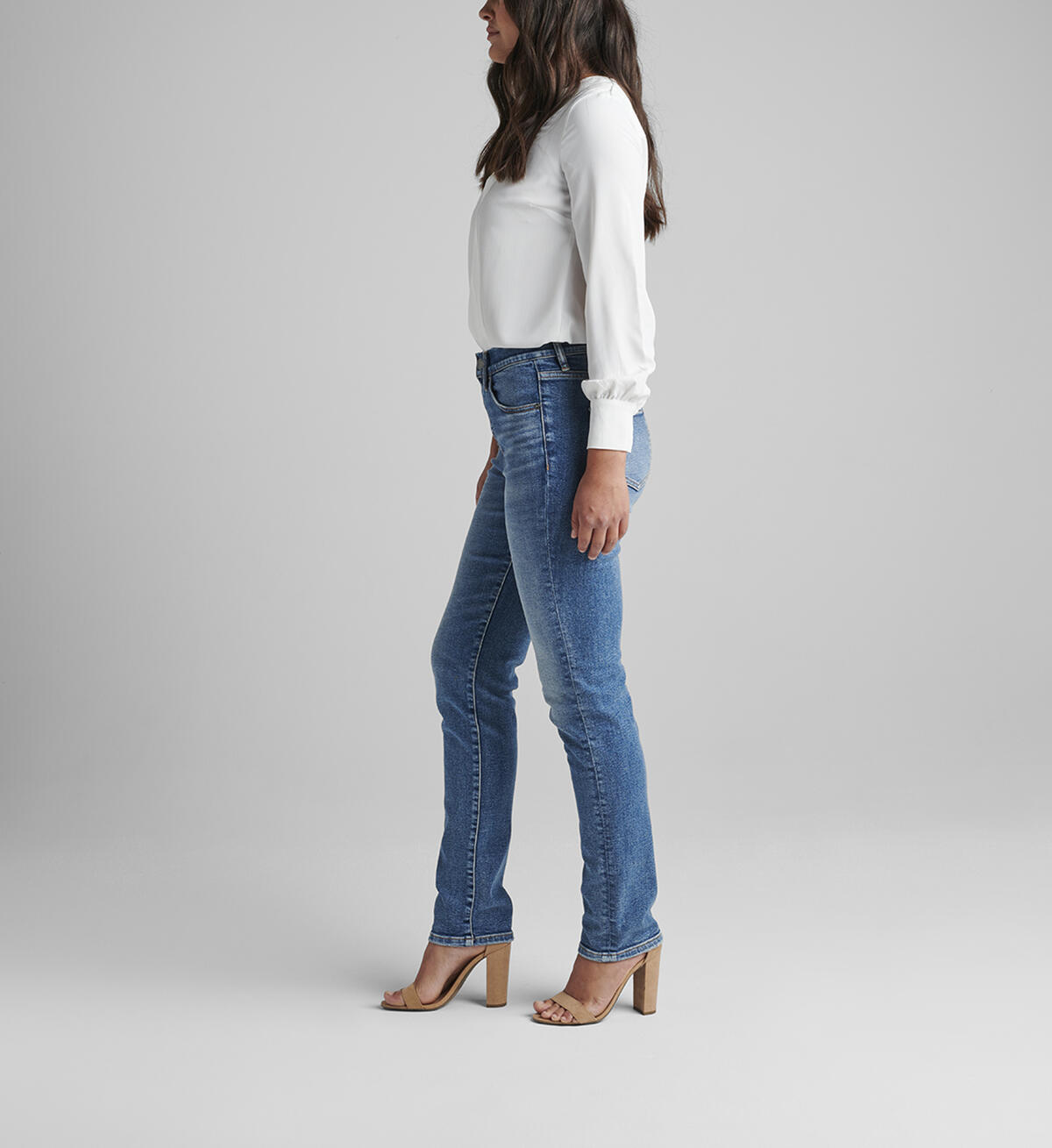 Valentina High Rise Straight Leg Pull-On Jeans Petite, , hi-res image number 2