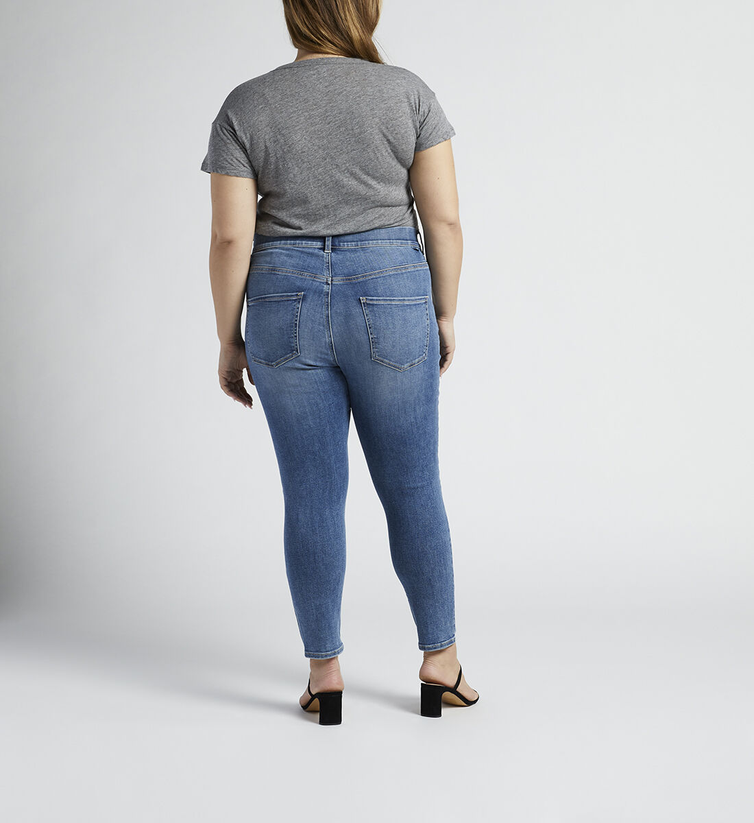 Valentina High Rise Skinny Crop Pull-On Jeans Plus Size Back