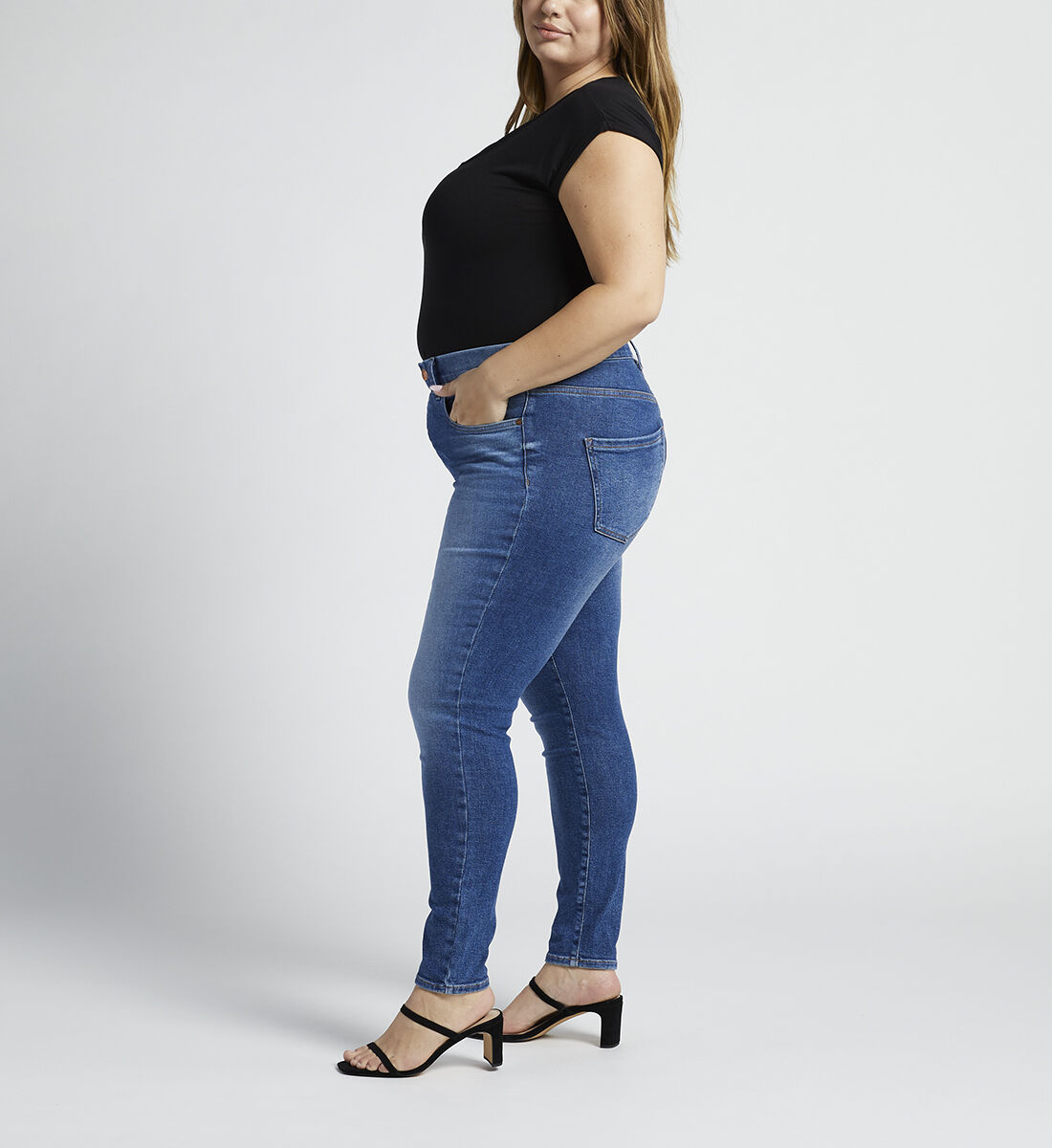 Valentina High Rise Skinny Jeans Plus Size Side