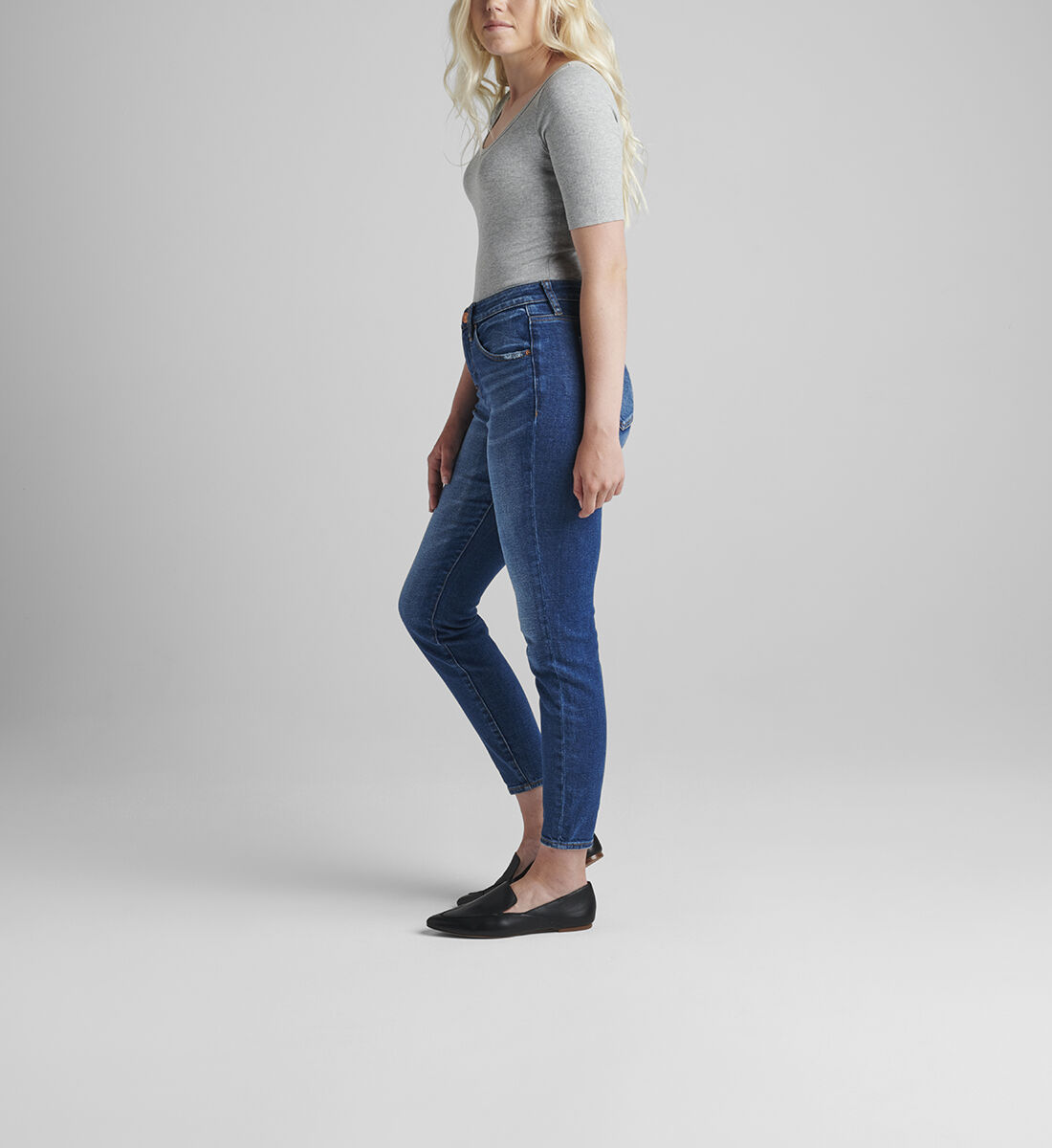 Cecilia Mid Rise Skinny Jeans Side