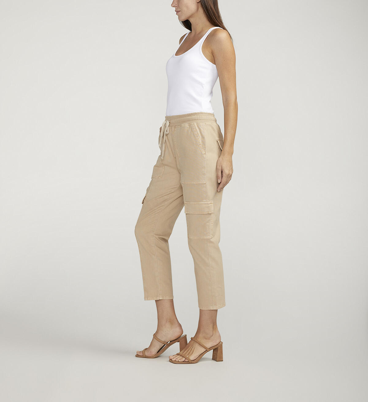 Textured Cargo Cropped Pants, , hi-res image number 2