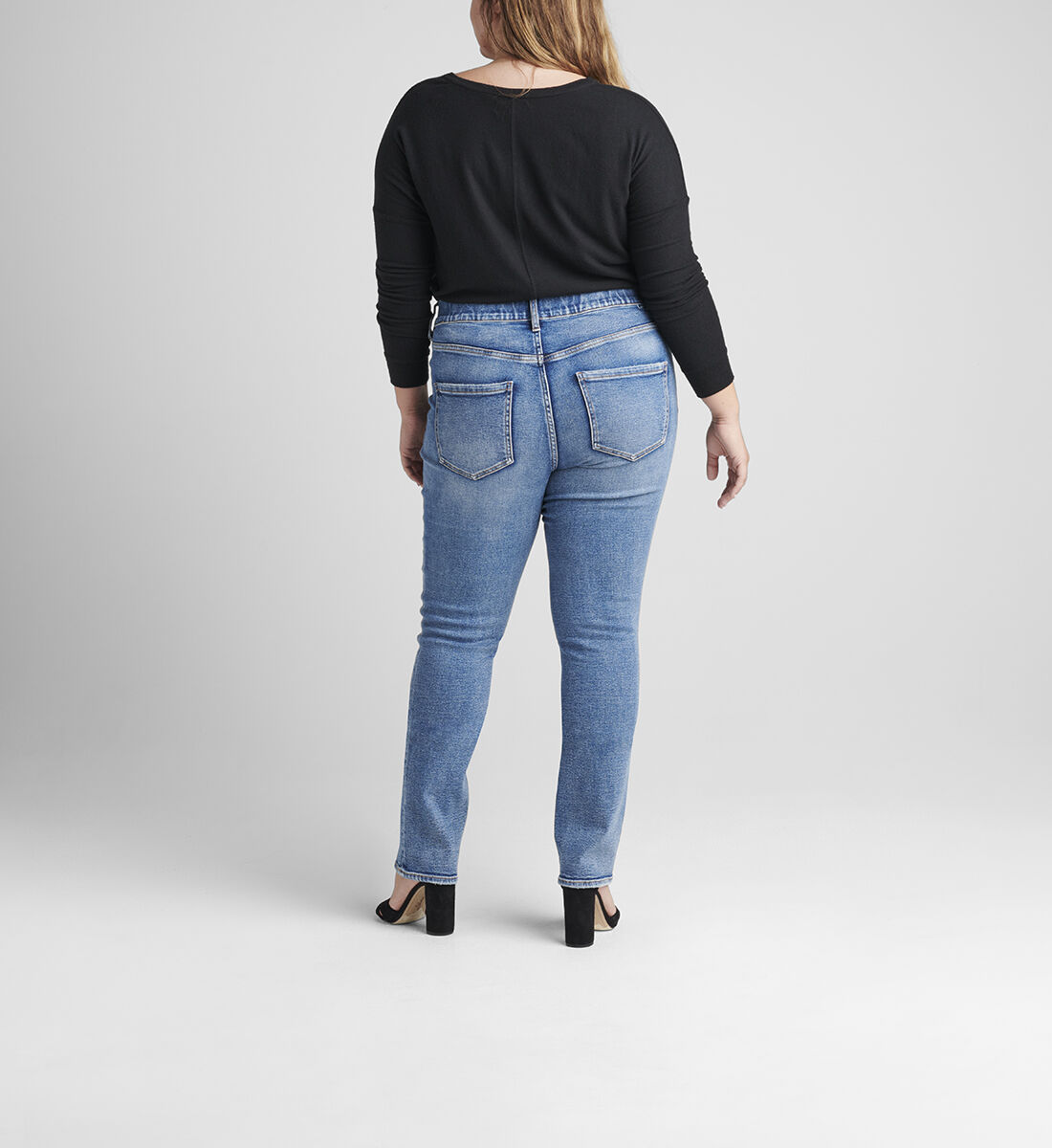 Valentina High Rise Straight Leg Pull-On Jeans Plus Size Back