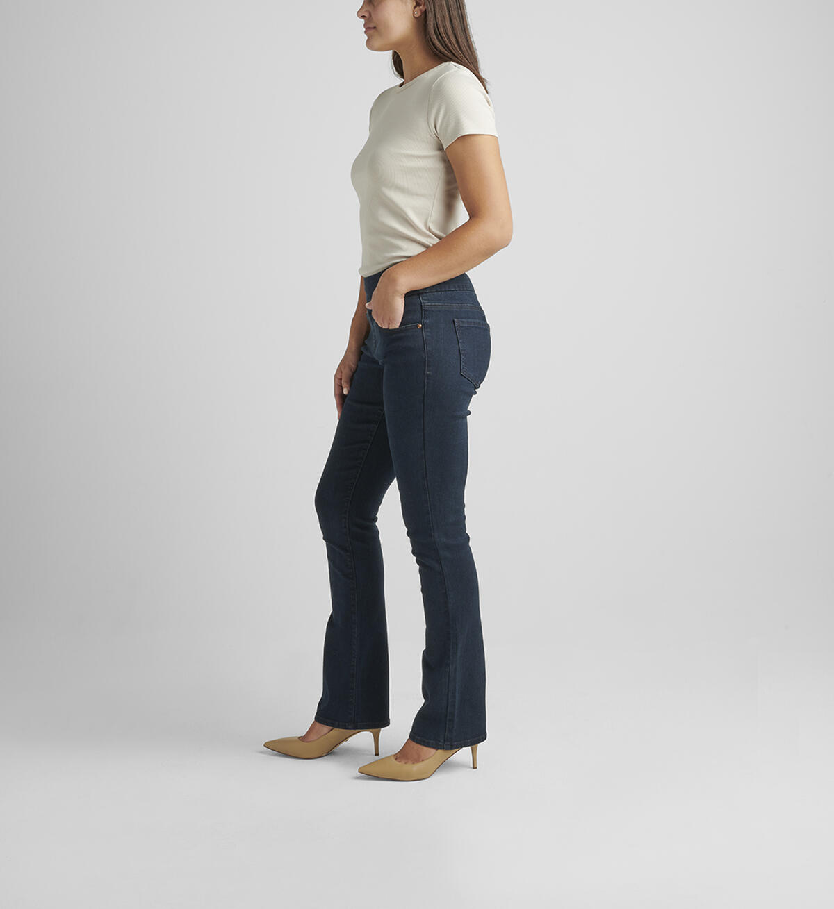 Paley Mid Rise Bootcut Pull-On Jeans Petite, , hi-res image number 2