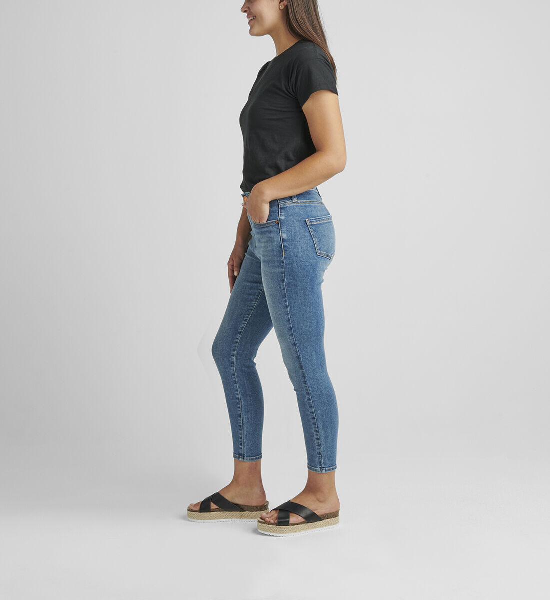 Valentina High Rise Skinny Crop Pull-On Jeans Side